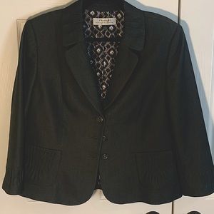 Tahari Arthur S Levine womenswear charcoal blazer size 16